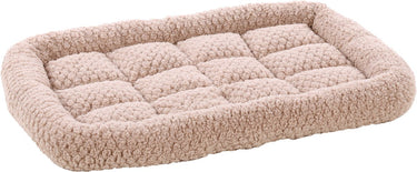 Flamingo hondenkussen – benchkussen – extra zacht hondenkussen 55 x 38 cm – geschikt voor hondenbench en kattenkussen – jacquard rechthoekig taupe