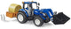 Bruder new holland t5.120 + voorlader, laadbak, vorken + ronde balen 1:16