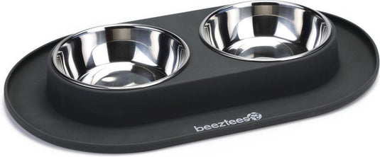 Beeztees - dinerset hond - siliconen - antraciet - 40x24x4,5 cm