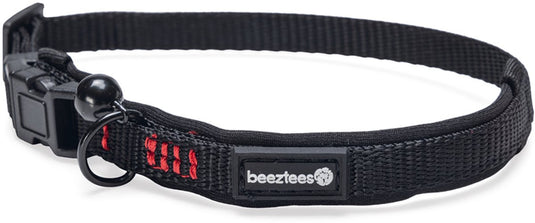 Beeztees parinca - kattenhalsband - nylon - zwart - 25-30x1 cm
