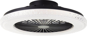 Brilliant badria - plafondventilator - met verlichting - led 40w - 3000k-6500k - dimbaar - zwart - crystal effect - zeer stil
