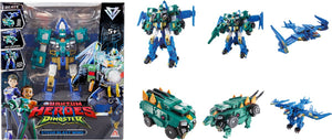 Quantum heroes dinoster dinoster - quantum heroes - robot figuren 6 in 1 - transformeerbare mega robots - 28cm - stego blast wing
