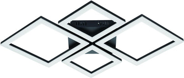 Eglo connect.z paranday-z smart plafondlamp - 47 cm - zwart wit - instelbaar wit licht - dimbaar - zigbee