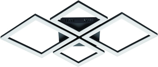 Eglo connect.z paranday-z smart plafondlamp - 47 cm - zwart wit - instelbaar wit licht - dimbaar - zigbee