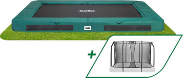 Salta premium ground - inground trampoline met veiligheidsnet - 305 x 214 cm - groen