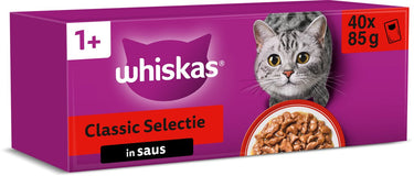 Whiskas kattenvoer - adult 1+ - classic selectie in saus - 40x85g
