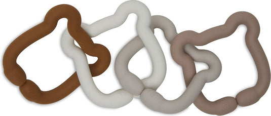Jollein speelgoed ringen siliconen 20x7x1cm teddy bear