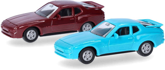 Herpa porsche 944, rood blauw (minikit 2 st.)
