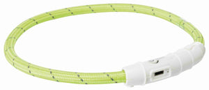 Trixie lichtgevende halsband hond flash usb tpu nylon groen