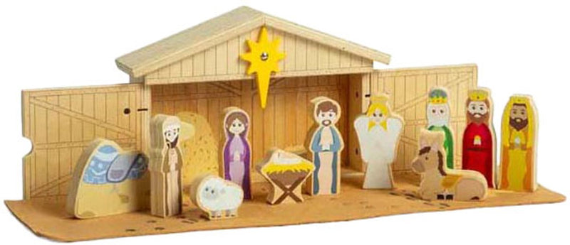 Load image into Gallery viewer, Bigjigs houten kerststal set, 13dlg.
