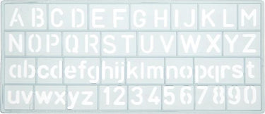 Westcott sjabloon - cijfers en letters 10mm hoog - 148x65mm - transparant - ac-e10610