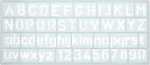 Westcott sjabloon - cijfers en letters 10mm hoog - 148x65mm - transparant - ac-e10610