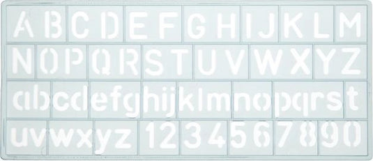 Westcott sjabloon - cijfers en letters 10mm hoog - 148x65mm - transparant - ac-e10610
