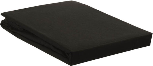 Ambiante cotton uni hoeslaken - tweepersoons - black