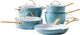 Greenpan padova smokey blue pannenset 10-delig - 18-28cm - pfas-vrije antikleeglaag - pannenset inductie - keramische pan - met deksels - ovenbestendig tot 200 graden - smokey blue