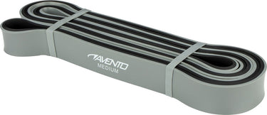 Avento fitness powerband latex - medium - grijs zwart