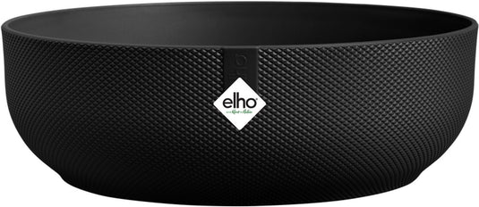 Elho jazz bowl 28 - bloempot voor binnen - 100% gerecycled plastic - ø 27.5 x h 9.0 cm - living black