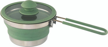 Eurotrail pan met deksel + inklapgrip - opvouwbaar - siliconen - sea green