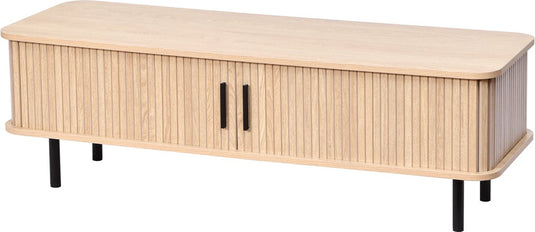 Mano leisure tv-meubel - eikenpatroon zwart metaal 120 x 40 x 39 cm – moderne tv-kast met opbergruimte