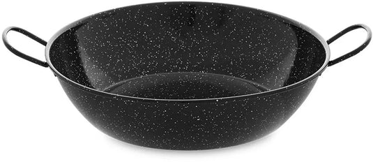 Vaello diepe pan met handvat zwart geëmailleerd staal (ø 30 cm)