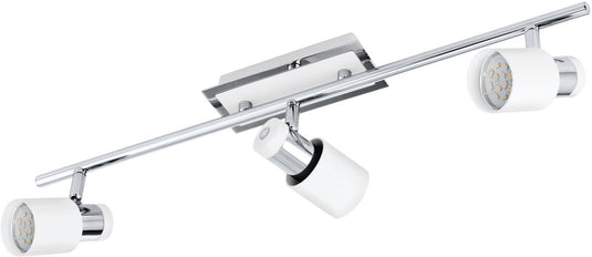 Eglo davida - plafondspots - 3 lichts - chroom, wit