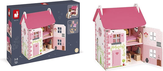 Janod - mademoiselle houten poppenhuis - met 3 verdiepingen