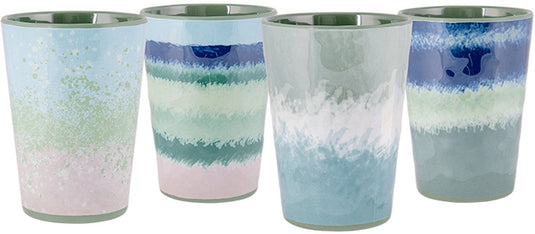 Bo-camp - beker - halo - blauw groen - 4 stuks