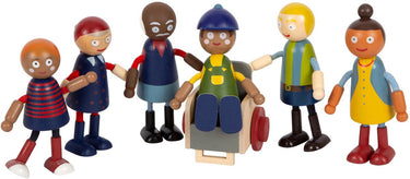 Small foot - houten poppenhuis familie met rolstoel, 6st.
