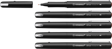 Stabilo dr!ver - premium fineliner - 0.4 mm - rood - doos 5 stuks