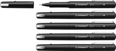 Stabilo dr!ver - premium fineliner - 0.4 mm - zwart - doos 5 stuks