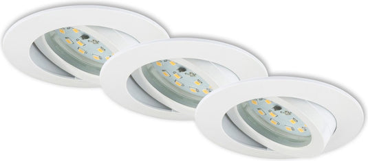 Briloner attach move - inbouwspots set van 3 - draaibare inbouwarmaturen - 3 x led 5w 400lm - lichtkleur: warm wit - inbouwdiepte: 30mm - inbouwmaat: 68mm - product: ø82mm - wit
