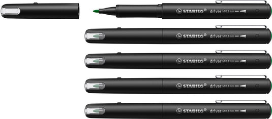 Stabilo dr!ver - premium fineliner - 0.8 mm - groen - doos 5 stuks