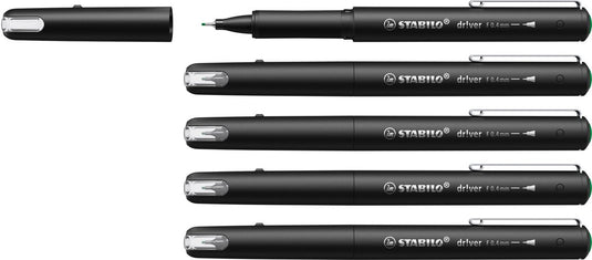 Stabilo dr!ver - premium fineliner - 0.4 mm - groen - doos 5 stuks