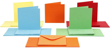 Creativ company kaarten enveloppen 15x15 cm multi 50 stuks