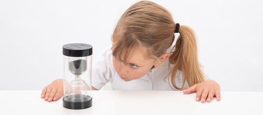 Tickit zandloper educatief speelgoed colourbright 30 minuten zwart.
