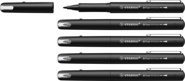 Stabilo dr!ver - premium fineliner - 0.8 mm - zwart - doos 5 stuks