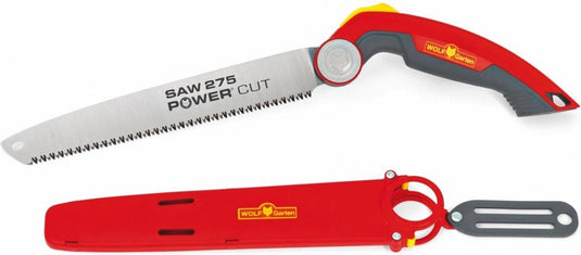Wolf-garten handzaag power cut saw 275 - lengte mes 27.5 cm - japanse vertanding - vervangbaar zaagblad - beschermkoker met riemclip - ergonomische handgreep
