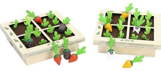 Vilac houten bordspel tuin groente mollen educatief spel 2 spelers.