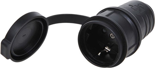 Proplus schuko contrastekker - kunststof - 230v - zwart - ip44
