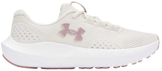 Under armour ua w charged surge 4-wht dames sportschoenen - summit wit - tourmaline roze - metallic tourmaline roze