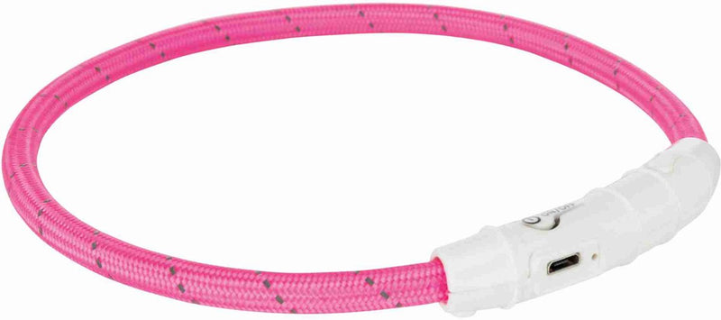 Load image into Gallery viewer, Trixie lichtgevende halsband hond flash usb tpu nylon roze
