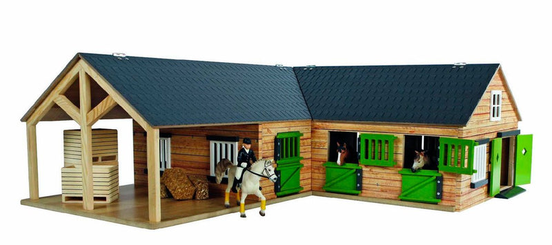 Load image into Gallery viewer, Kids globe paardenhoekstal met 3 boxen en berging 1:24
