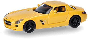 Herpa mercedes benz sls amg (zwart velgen), geel metallic