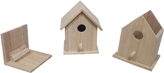 Hobbygroep playwood houten vogelhuis vierkant met afneembaar dak 14x11x17 cm.