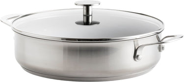 Kitchenaid hapjespan met deksel 28cm - 4.3l - pfas-vrije antikleeflaag - hapjespan inductie - rvs hapjespan - ovenbestendig tot 230 graden - zilver