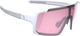 Bbb cycling chester narrow fietsbril heren en dames - sportbril voor smal gezicht - wielrenbril met grote lens - rubberen pootjes - mat wit roze - bsg-73