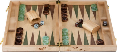 Longfield backgammon 15 groen bruin trangle -