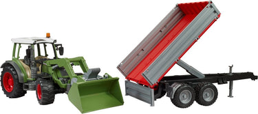 Bruder | 2182 fendt vario 211 | met voorlader en aanhanger