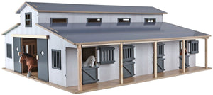 Kids globe paardenstal met 7 boxen en weiland 1:24