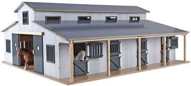 Kids globe paardenstal met 7 boxen en weiland 1:24